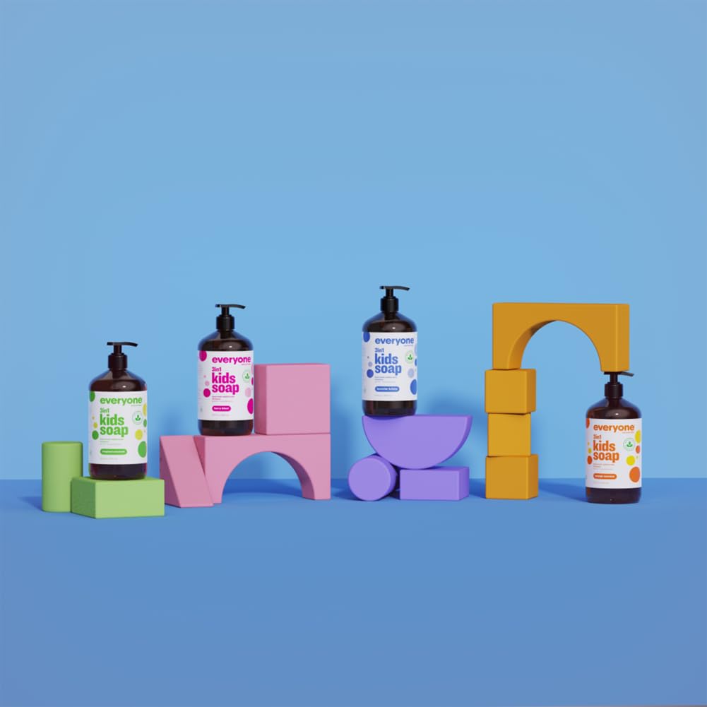 Everyone 3-in-1 Kids Soap, Body Wash, Bubble Bath, Shampoo, 32 Ounce (Pack of 2), Lavender Lullaby, Coconut Cleanser with Plant Extracts and Pure Essential Oils