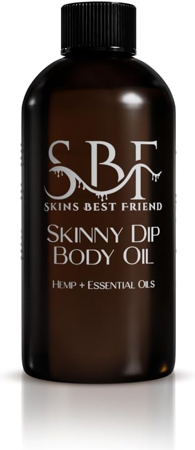 Skins Best Friend Skinny Dip Bath Oil Moisturizing Bath and Body Oil with Hemp and Essential Oils 4-8oz (8 oz)