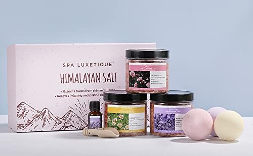 Bath Salts for Soaking, Spa Luxetique Epsom Salts Gifts Set for Women, 3.17lbs Bath Salts for Women, Epsom Salts for Soaking, Mother's Day Christmas Gifts for Woman Mom