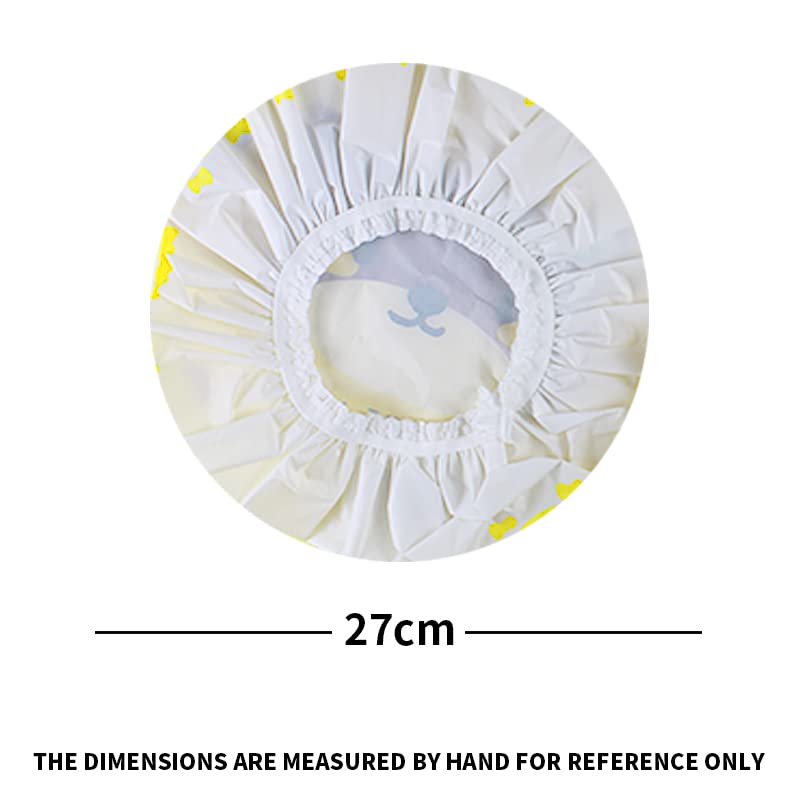 4Pcs Shower Caps, Waterproof Bath Caps Plastic Reusable Shower Caps Elastic Band Bath Hair Caps for Women Kids (P-3)