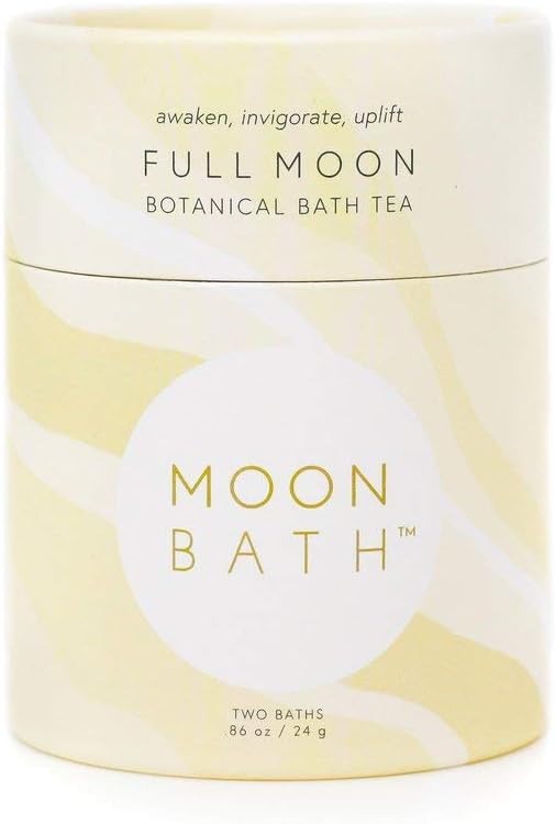 Moon Bath Botanical Bath Tea | New Moon Herbal Ayurvedic Bath Tea Soak w/Lavender, Jasmine & Chamomile for 2 Baths & Organic Body Care for Lunar Alignment | Made in USA