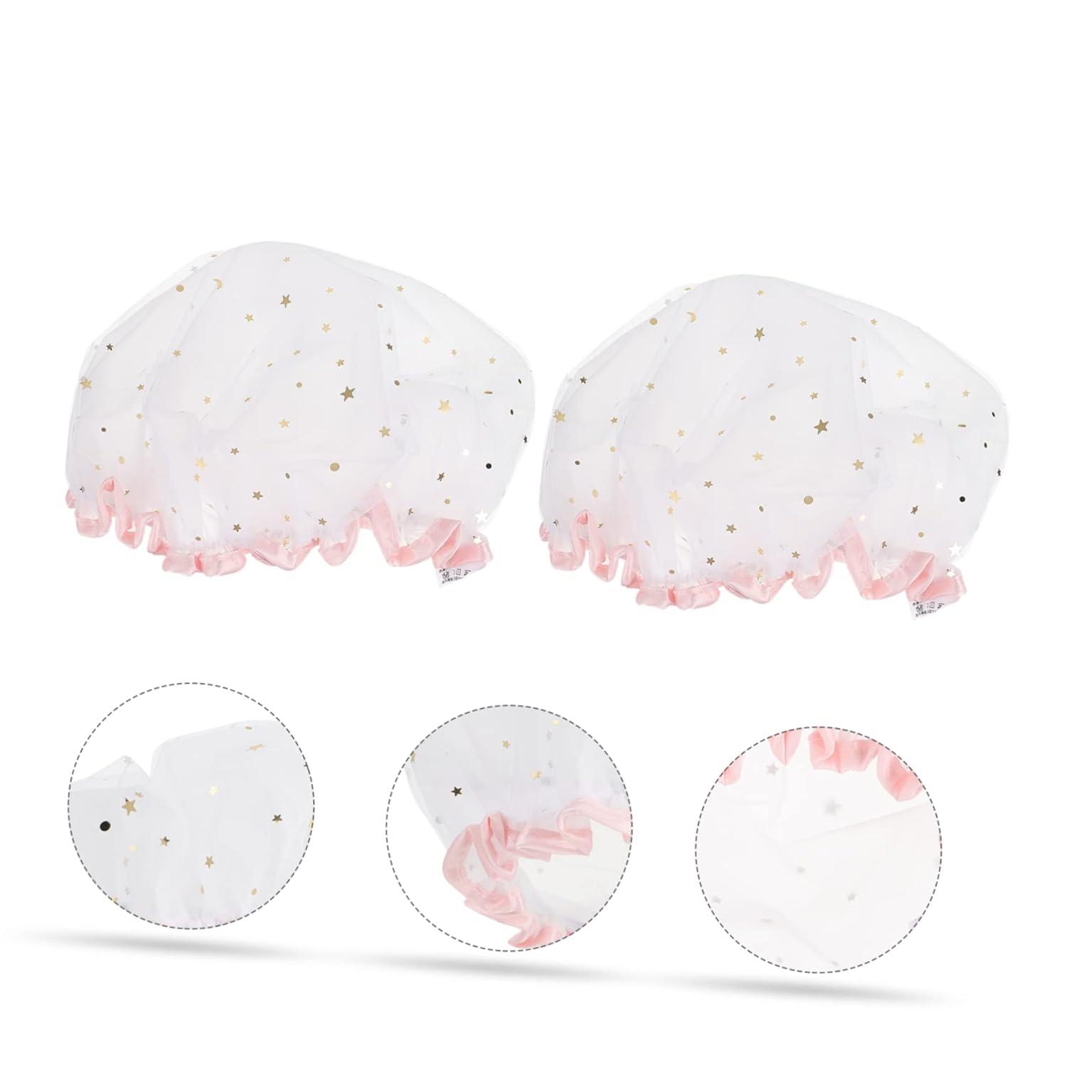 Angoily 2pcs Beauty Hat Women Spa Cap Modern Shower Cap Hair Salon Cap Elastic Bath Caps Chemo Cap Bath Accessories Hair Cap for Shower Spa Hair Caps Girl Hats Satin Hair Mask Miss Muslim