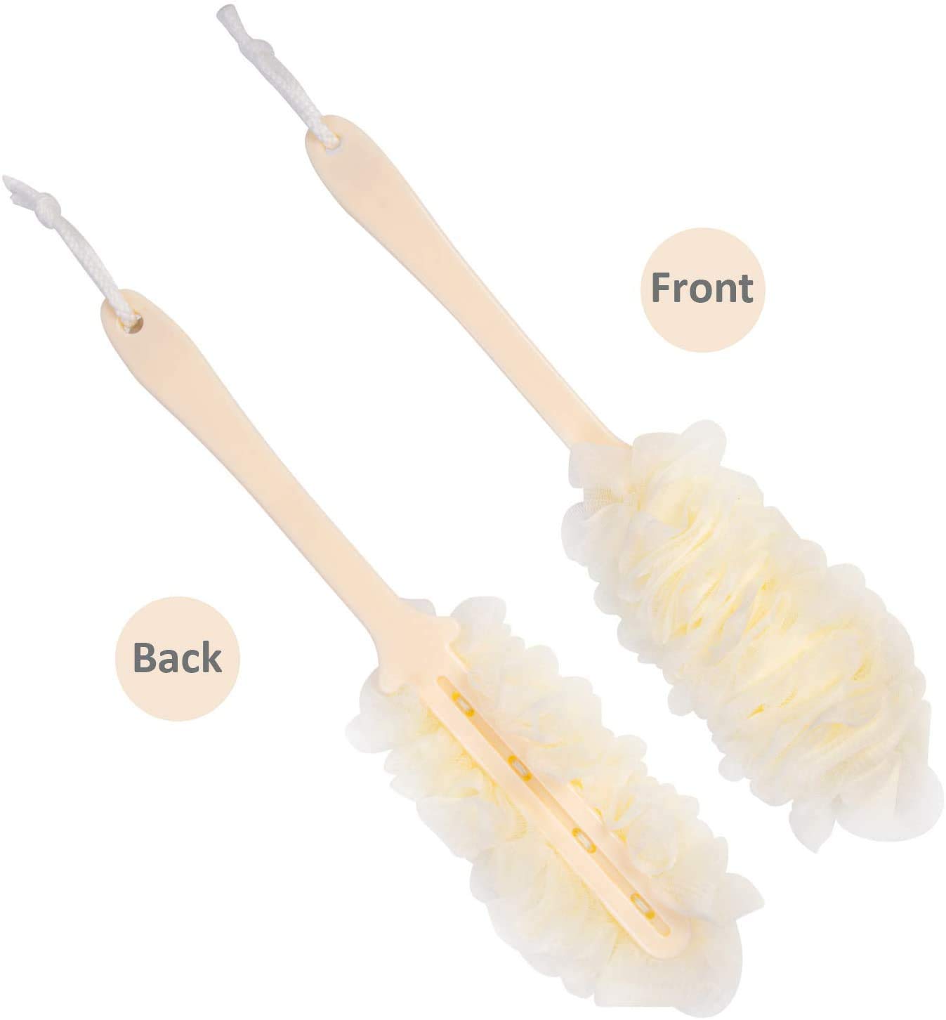 Arswin Back Scrubber for Shower, Loofah Long Handle Bath Body Brush, Soft Nylon Mesh Sponge On a Stick for Shower Men Women Kids Elderly, Exfoliating Scrub Cleaning Luffa for All Kinds of Skin(Blue)