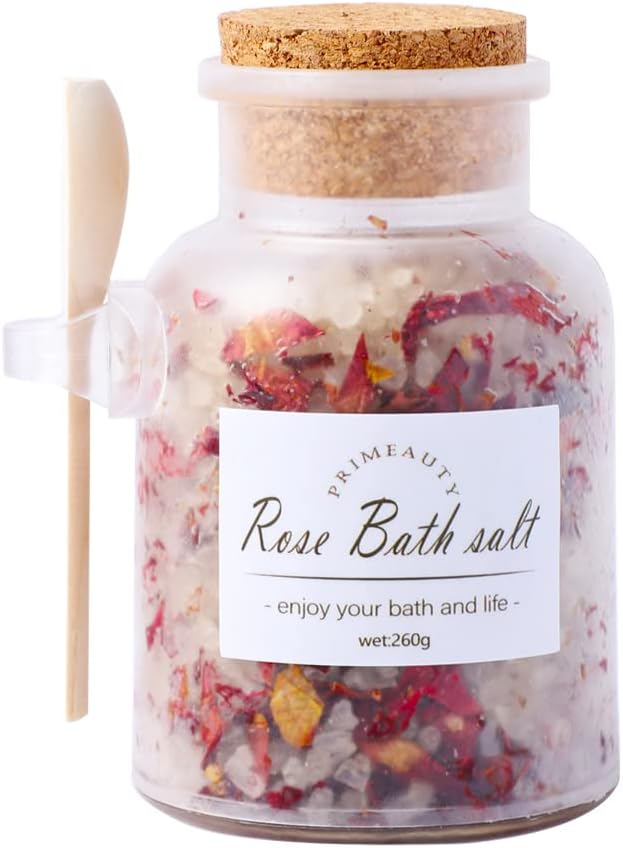 Primeauty Ancient Minerals Organic Bath Salts for Women for Men Relaxing Magnesium soak Dead sea Salts for Soaking, Rose Petals for Bath, for Pain Relief Muscle soak-Rose