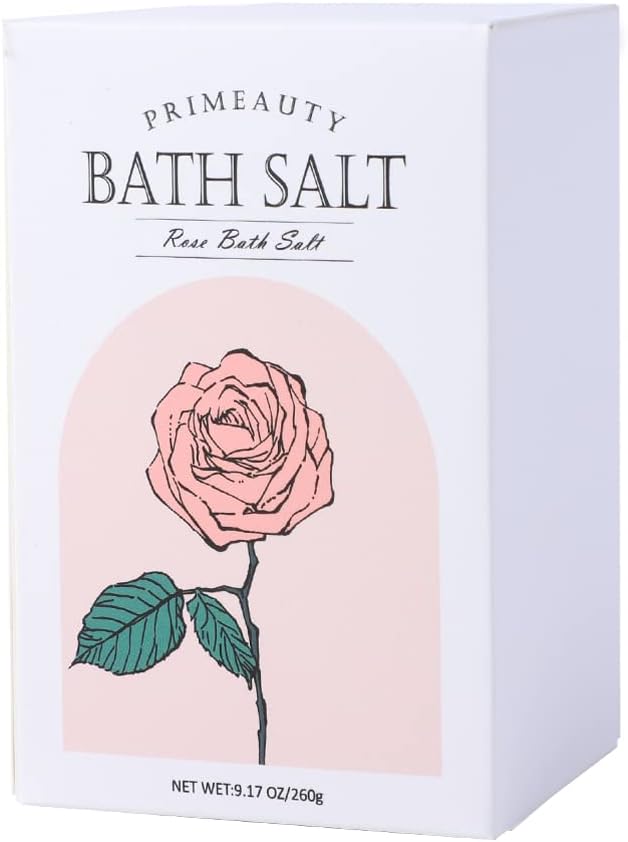 Primeauty Ancient Minerals Organic Bath Salts for Women for Men Relaxing Magnesium soak Dead sea Salts for Soaking, Rose Petals for Bath, for Pain Relief Muscle soak-Rose