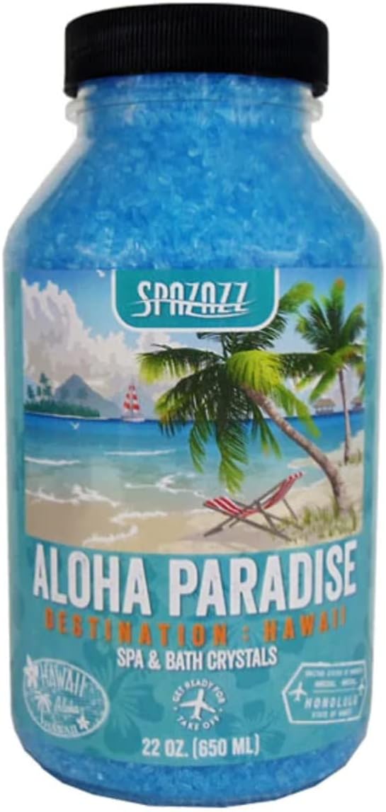 Spazazz SZCH SPZ-303 Hawaii Aloha Paradise Destination Crystals Container, 22 oz. Aromatherapy, 1.3 Pound (Pack of 1), Blue
