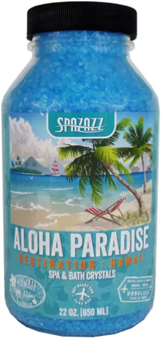 Spazazz SZCH SPZ-303 Hawaii Aloha Paradise Destination Crystals Container, 22 oz. Aromatherapy, 1.3 Pound (Pack of 1), Blue
