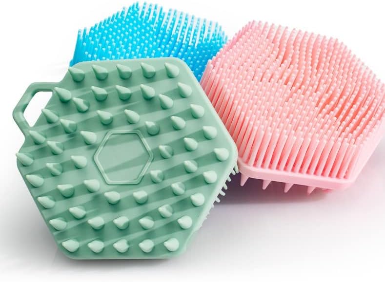 Premium Sensory Brush for Kids or Autism,Soft Silicone Body Scrubber,2 in 1 Sensory Room Occupational Therapy Sensory Brushes,Silicone Loofah,Pets Shower Brush Bath Brush Shampoo Brush(Whale-Teal)
