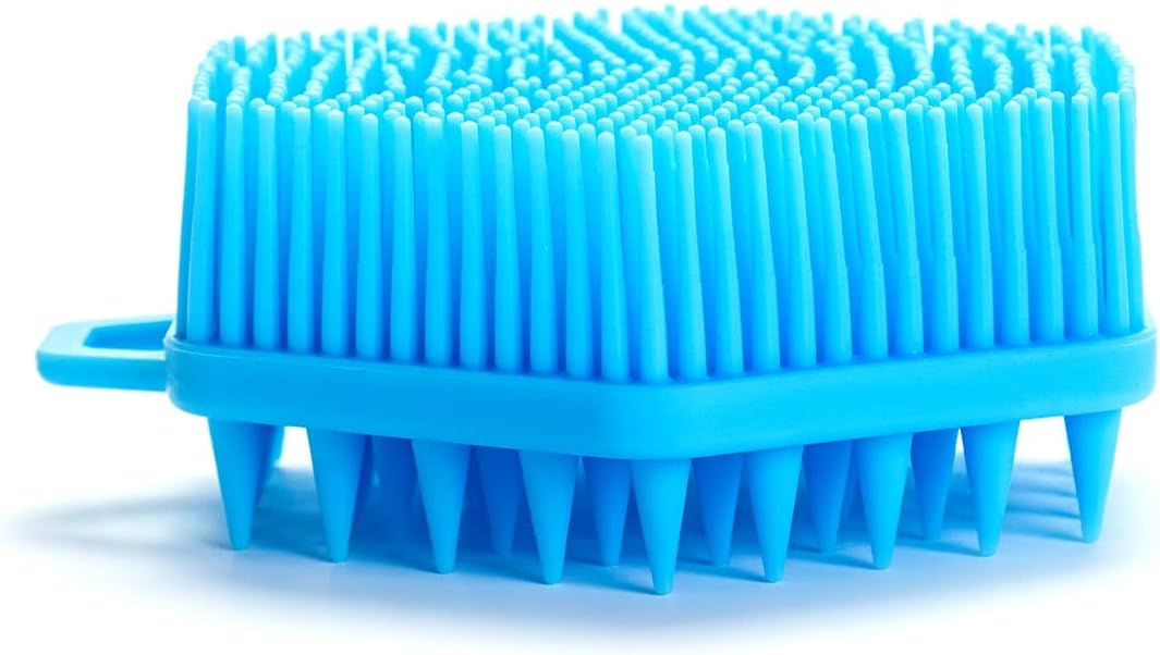 Premium Sensory Brush for Kids or Autism,Soft Silicone Body Scrubber,2 in 1 Sensory Room Occupational Therapy Sensory Brushes,Silicone Loofah,Pets Shower Brush Bath Brush Shampoo Brush(Whale-Teal)