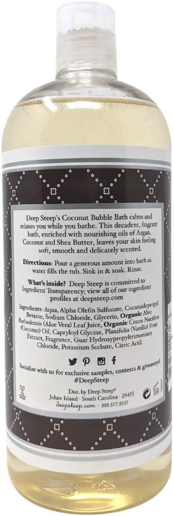 Deep Steep Classic Bubble Bath Lathering Lavender Chamomile and Coconut Variety Bundle Pack of 2, 33.8 Ounce (Pack of 2)
