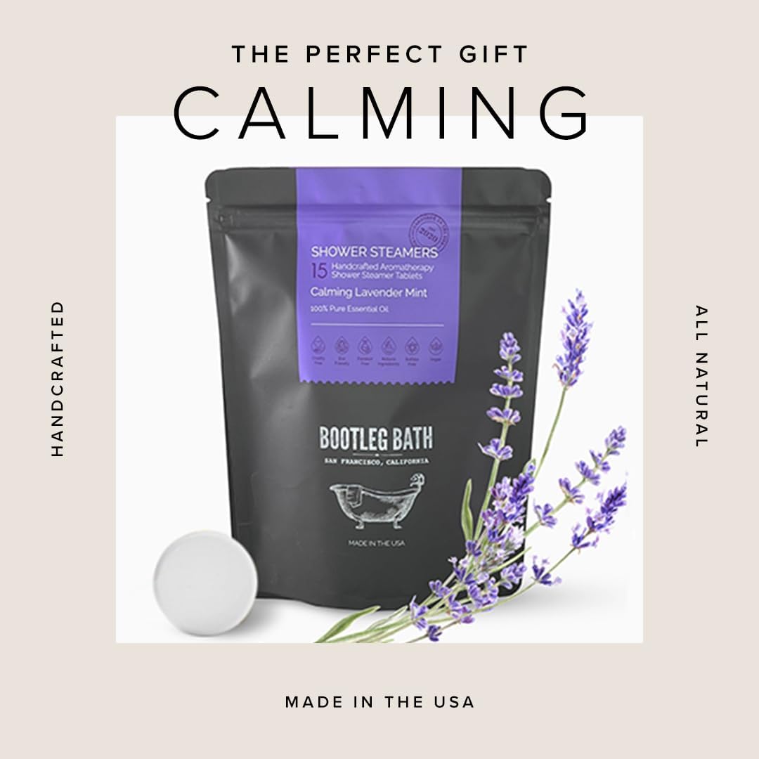 BOOTLEG BATH Shower Steamers Aromatherapy 15 Pack, 100% Pure Essential Oil, Eucalyptus, All Natural, for Men and Women, Made in USA