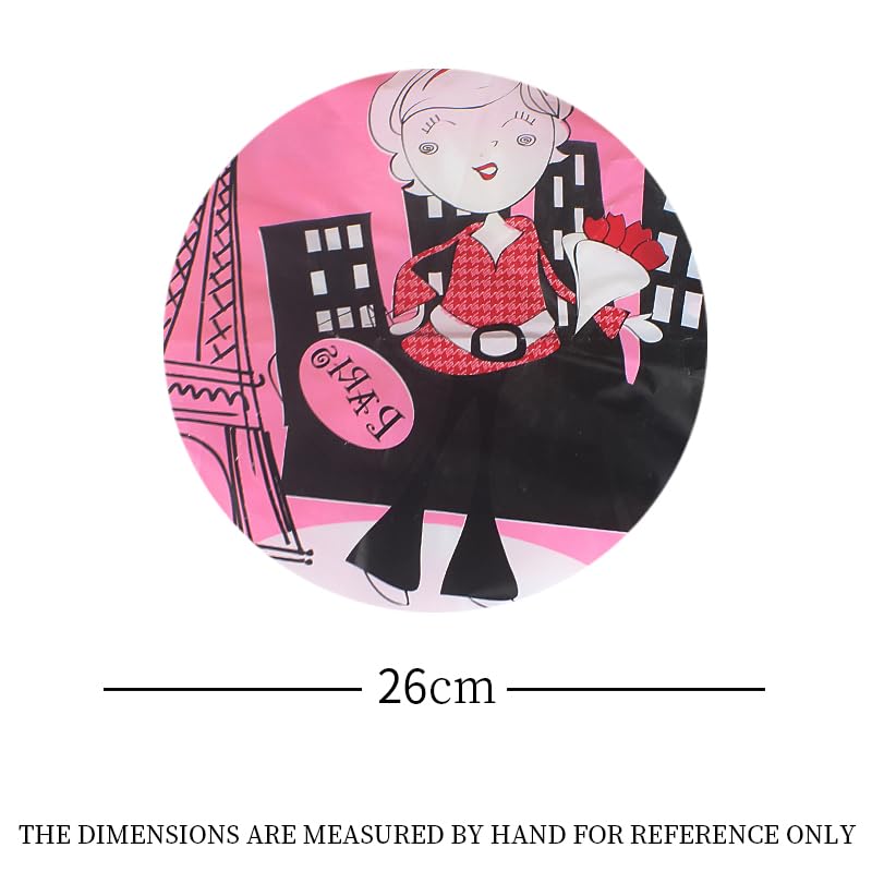 4Pcs Shower Caps, Waterproof Bath Caps Plastic Reusable Shower Caps Elastic Band Bath Hair Caps for Women Kids (P-3)