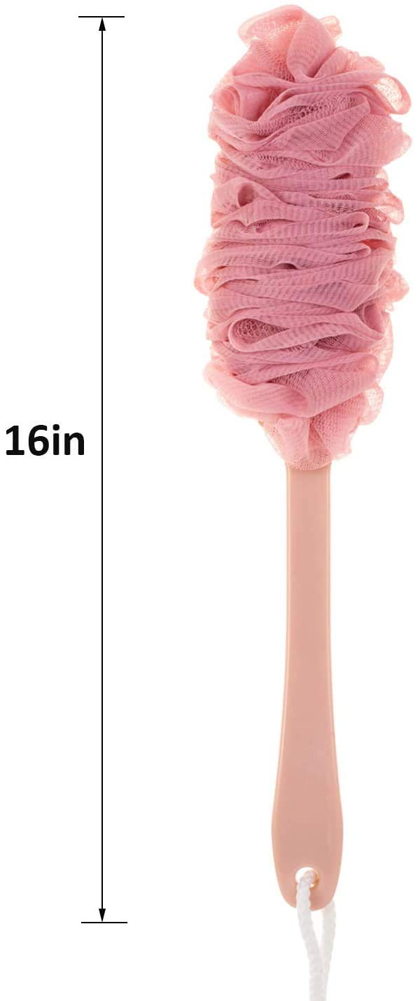 Arswin Back Scrubber for Shower, Loofah Long Handle Bath Body Brush, Soft Nylon Mesh Sponge On a Stick for Shower Men Women Kids Elderly, Exfoliating Scrub Cleaning Luffa for All Kinds of Skin(Blue)