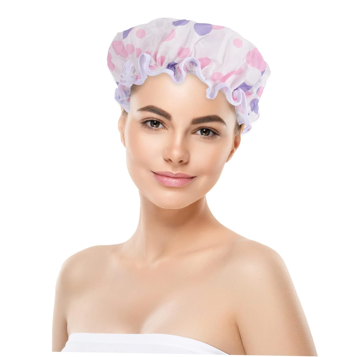 Angoily 2pcs Beauty Hat Women Spa Cap Modern Shower Cap Hair Salon Cap Elastic Bath Caps Chemo Cap Bath Accessories Hair Cap for Shower Spa Hair Caps Girl Hats Satin Hair Mask Miss Muslim