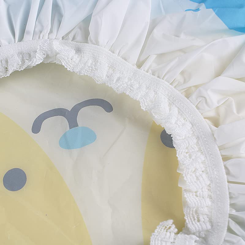 4Pcs Shower Caps, Waterproof Bath Caps Plastic Reusable Shower Caps Elastic Band Bath Hair Caps for Women Kids (P-3)