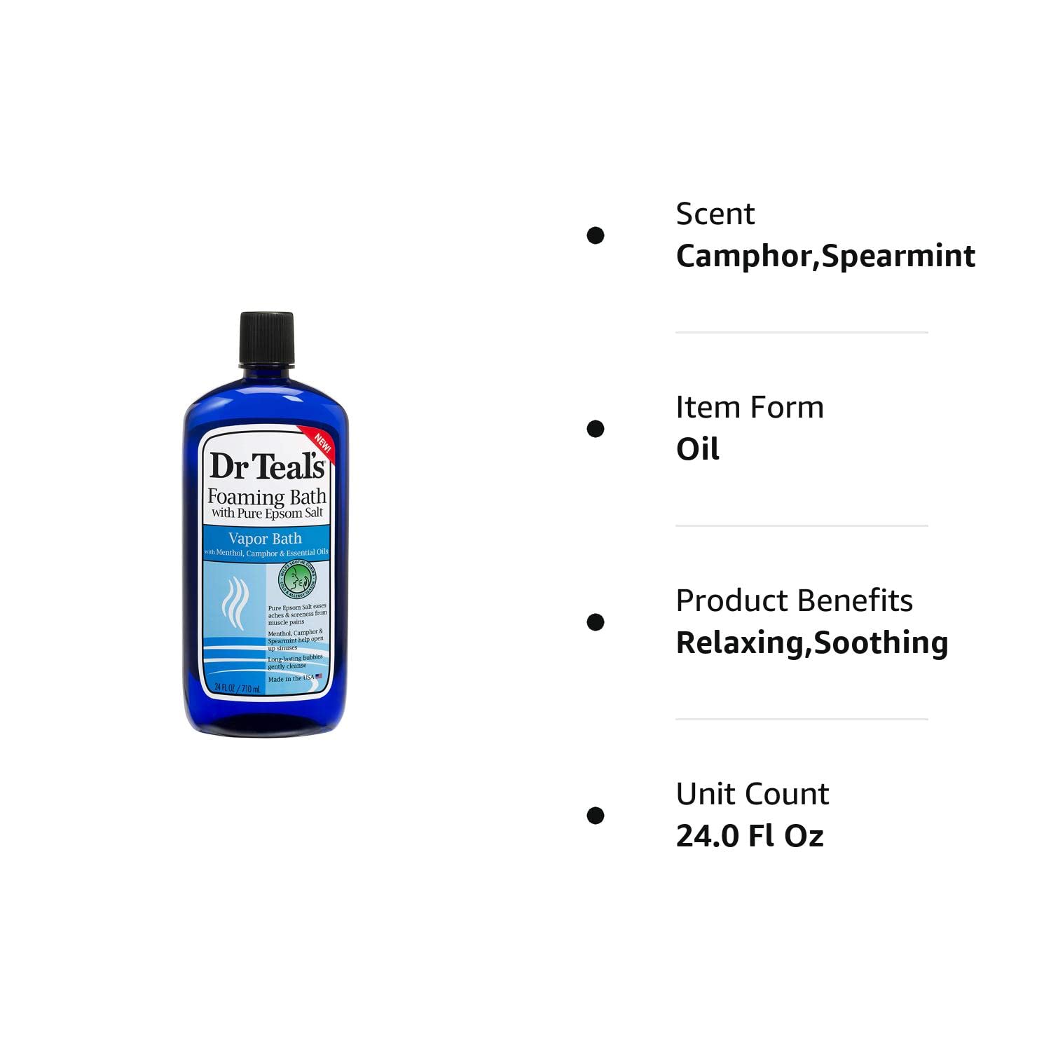 Dr Teal's Foaming Bath with Pure Epsom Salt, Sleep Blend with Melatonin, Lavender & Chamomile Essential Oils, 34 fl oz (Pack of 4) (Packaging May Vary)