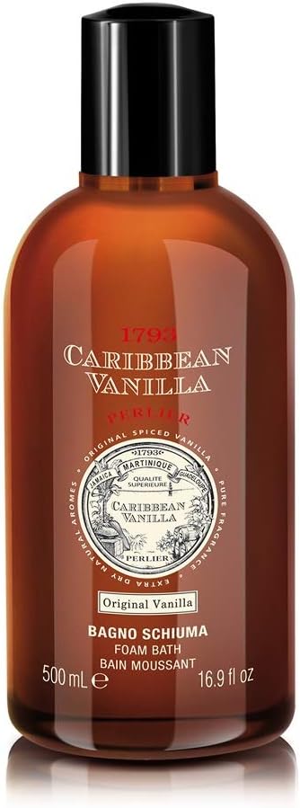 Perlier: "1783 Caribbean Vanilla" Foam Bath, Original Vanilla Scent 16.9 Fluid Ounces (500mL) Bottle [ Italian Import ]