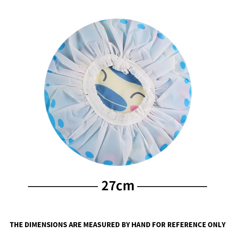 4Pcs Shower Caps, Waterproof Bath Caps Plastic Reusable Shower Caps Elastic Band Bath Hair Caps for Women Kids (P-3)
