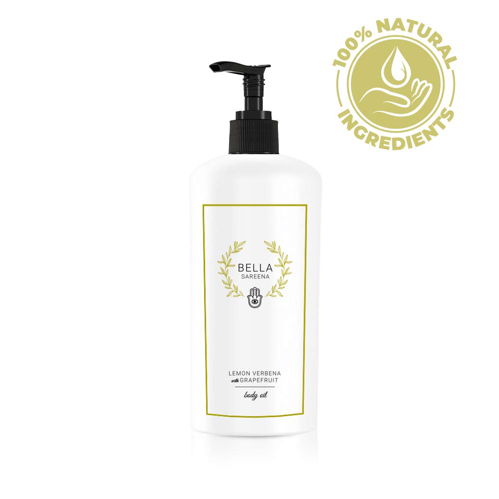 Organic All Natural Bella Sareena Spa Limón Verbena y Pomelo Aceite Corporal Esencial de Baño 8 oz Cítricos Hidratantes