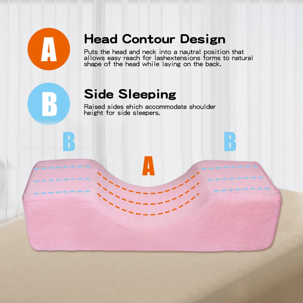 MNpartnery Salon Eyelash Extension Neck Pillow - Comfortable Velvet Beauty Memory Foam Pillow,to Protect The Neck When Used for Lash Extension Grafting Make Up (Black)