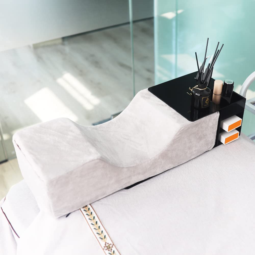 MNpartnery Salon Eyelash Extension Neck Pillow - Comfortable Velvet Beauty Memory Foam Pillow,to Protect The Neck When Used for Lash Extension Grafting Make Up (Black)