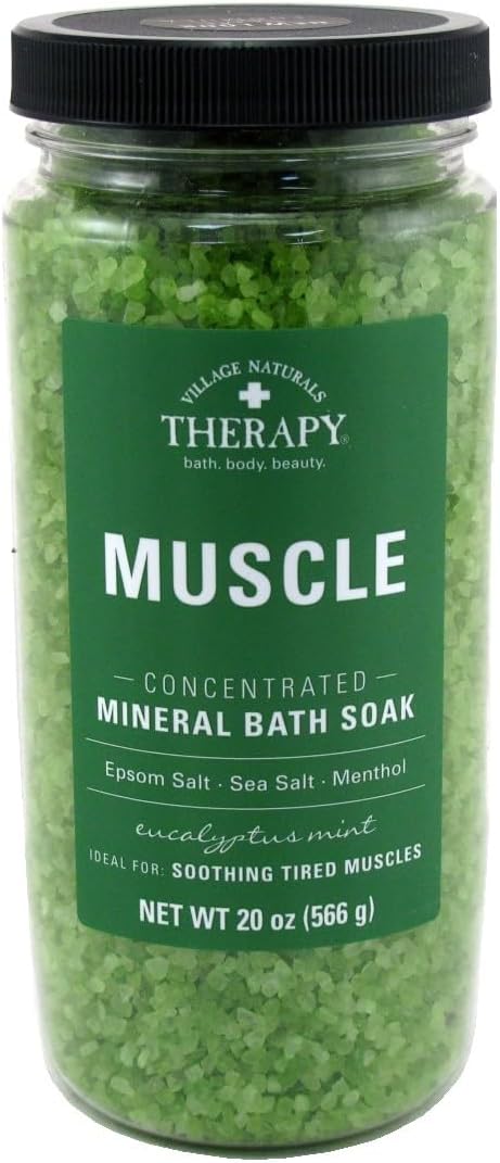 Village Naturals Aches & Pains Muscle Mineral Bath Soak 20 Ounce (591ml) (3 Pack)