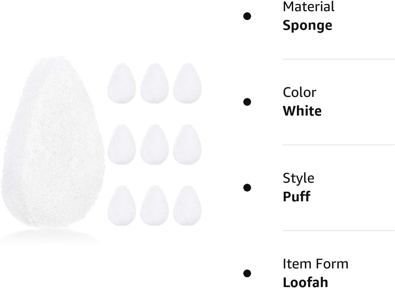 10 Pack Facial Sponge for Daily Cleansing and Gentle Exfoliating - Buff Exfoliating Facial Sponge Pads for Removing Dead Skin, Dirt, and Makeup - Christmas Gifts for Women - Made in The USA