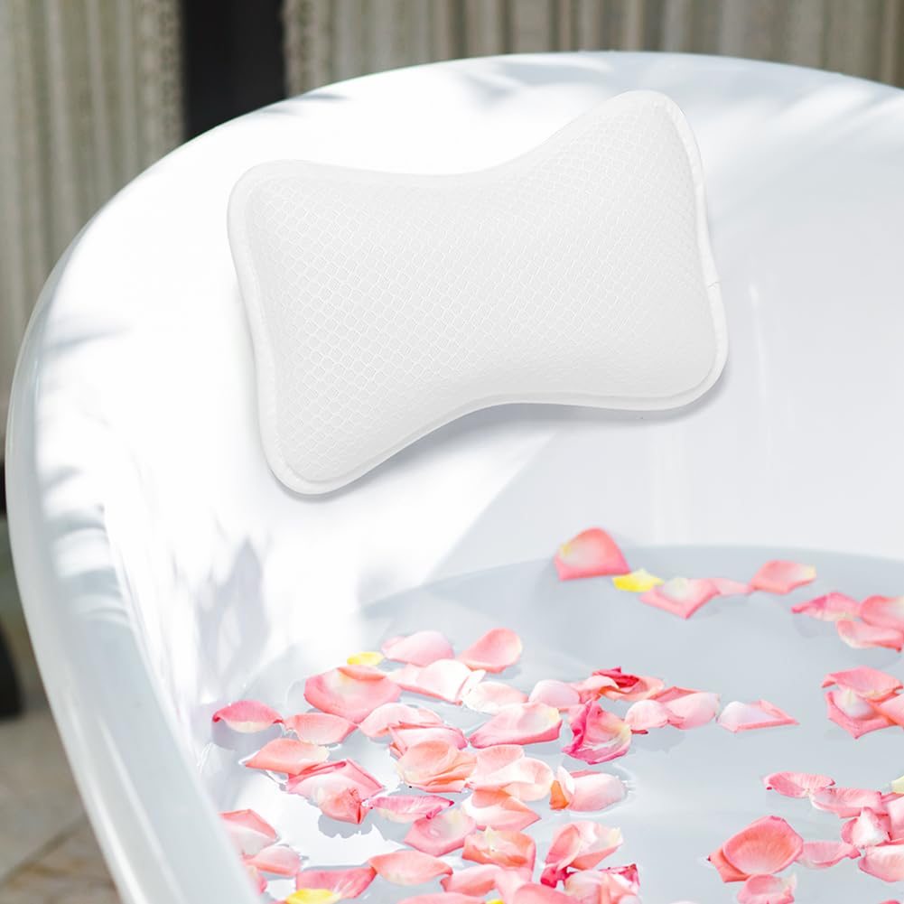 Comfortable Bath Pillow with Suction Cups, Supports Neck and Shoulders Home Spa Pillows for Bathtub, Hot Tub, Bathtub Head Rest Pillow Relax & Comfy - Blue