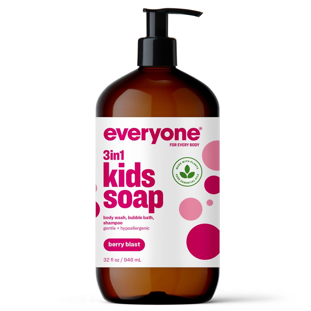 Everyone 3-in-1 Kids Soap, Body Wash, Bubble Bath, Shampoo, 32 Ounce (Pack of 2), Lavender Lullaby, Coconut Cleanser with Plant Extracts and Pure Essential Oils