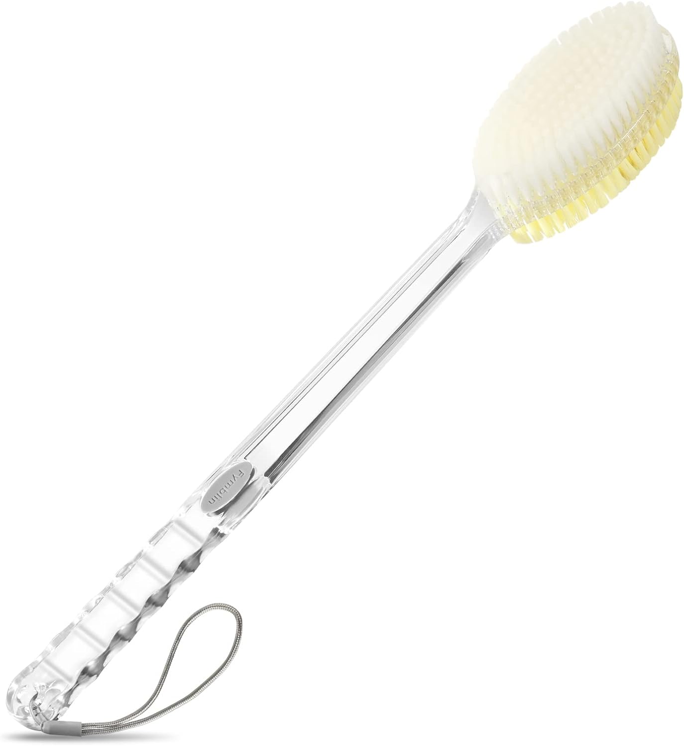 Fymblin Back Scrubber Long Handle for Shower,Back Brush Dual-Sided with Stiff and Soft Bristles,Body Exfoliator for Bath or Dry Brush
