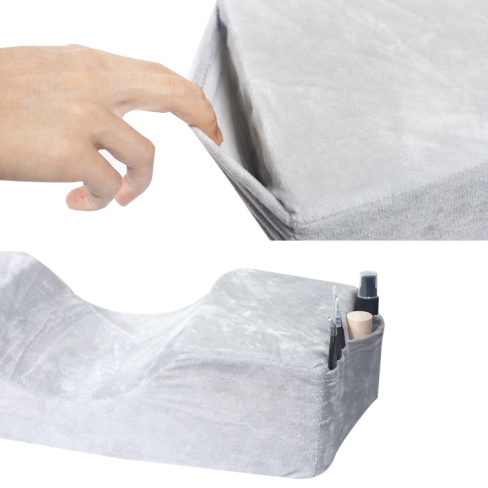 MNpartnery Salon Eyelash Extension Neck Pillow - Comfortable Velvet Beauty Memory Foam Pillow,to Protect The Neck When Used for Lash Extension Grafting Make Up (Black)