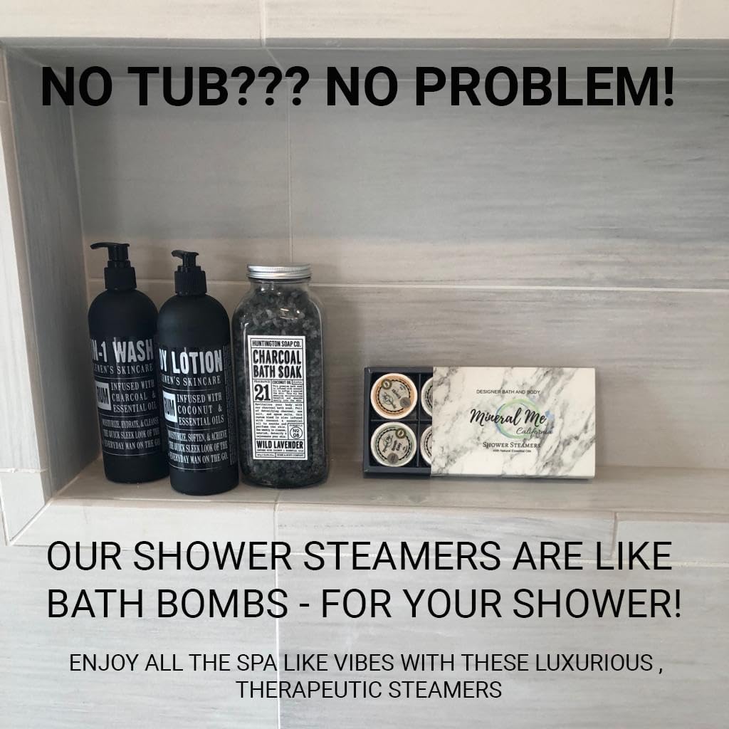 Shower Bombs Aromatherapy - Shower Steamers with Organic Oils for Vaporizing Steam Spa - Vapor Shower Tablets, Shower Melts - Self-Care Gifts for Women and Men, Valentine's Gift for Him/Her