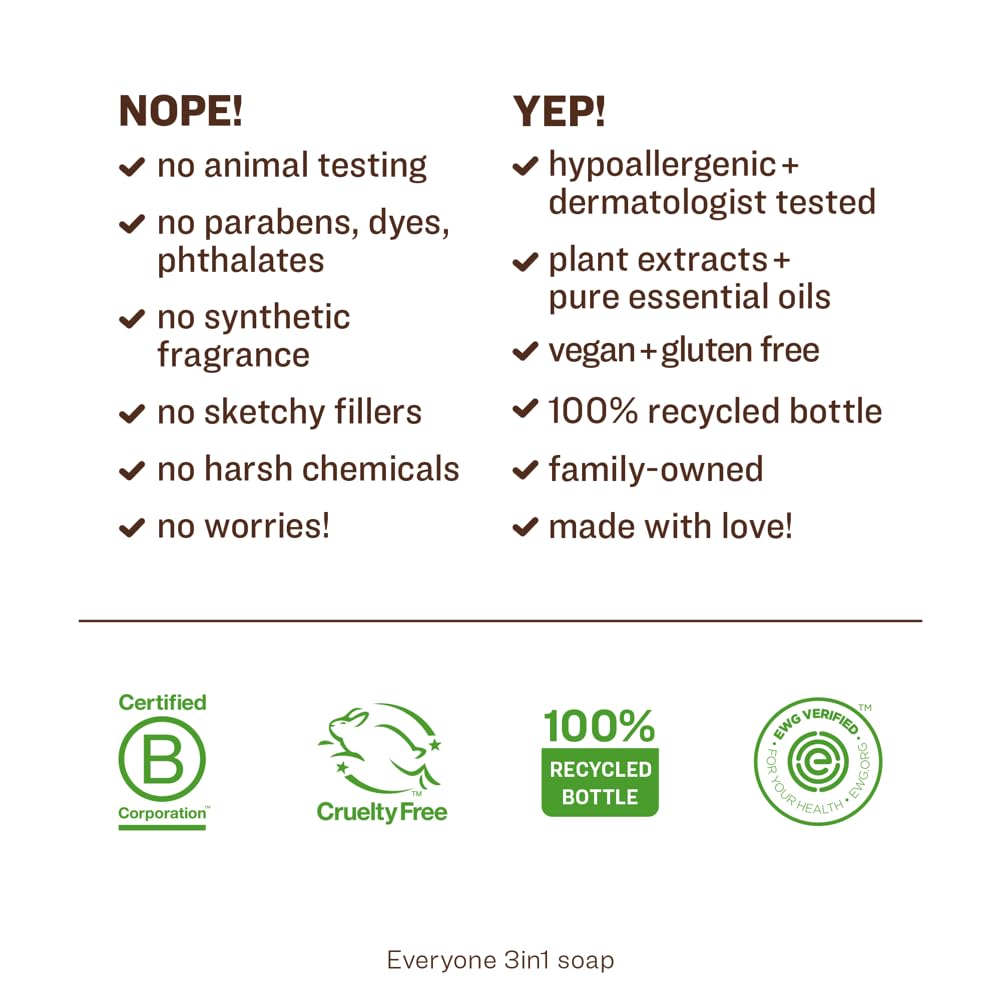 Everyone 3-in-1 Kids Soap, Body Wash, Bubble Bath, Shampoo, 32 Ounce (Pack of 2), Lavender Lullaby, Coconut Cleanser with Plant Extracts and Pure Essential Oils