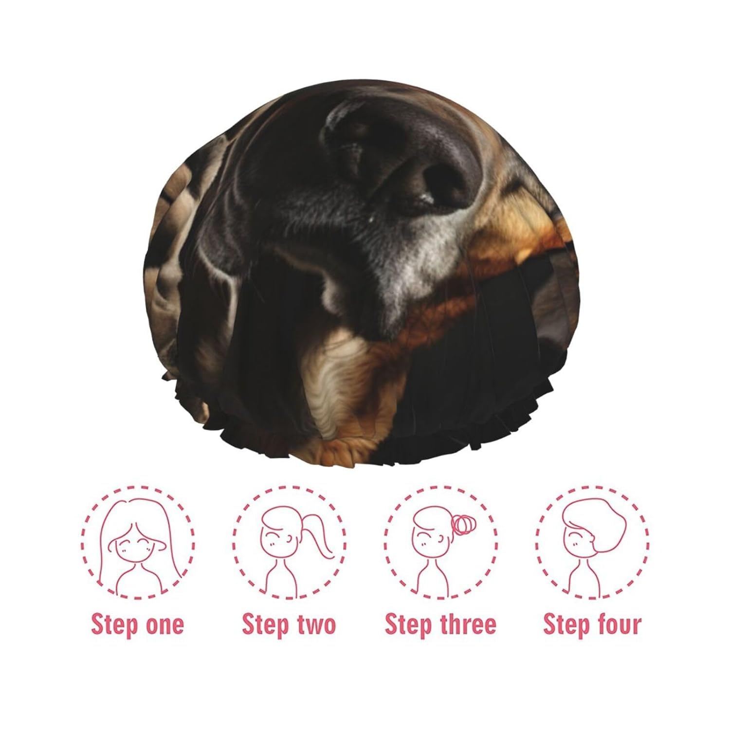 Ice Hockey print Print Reusable Shower Cap for Women,Double Waterproof Layers Bathing Hat,Quick Drying Bath Hair Cap