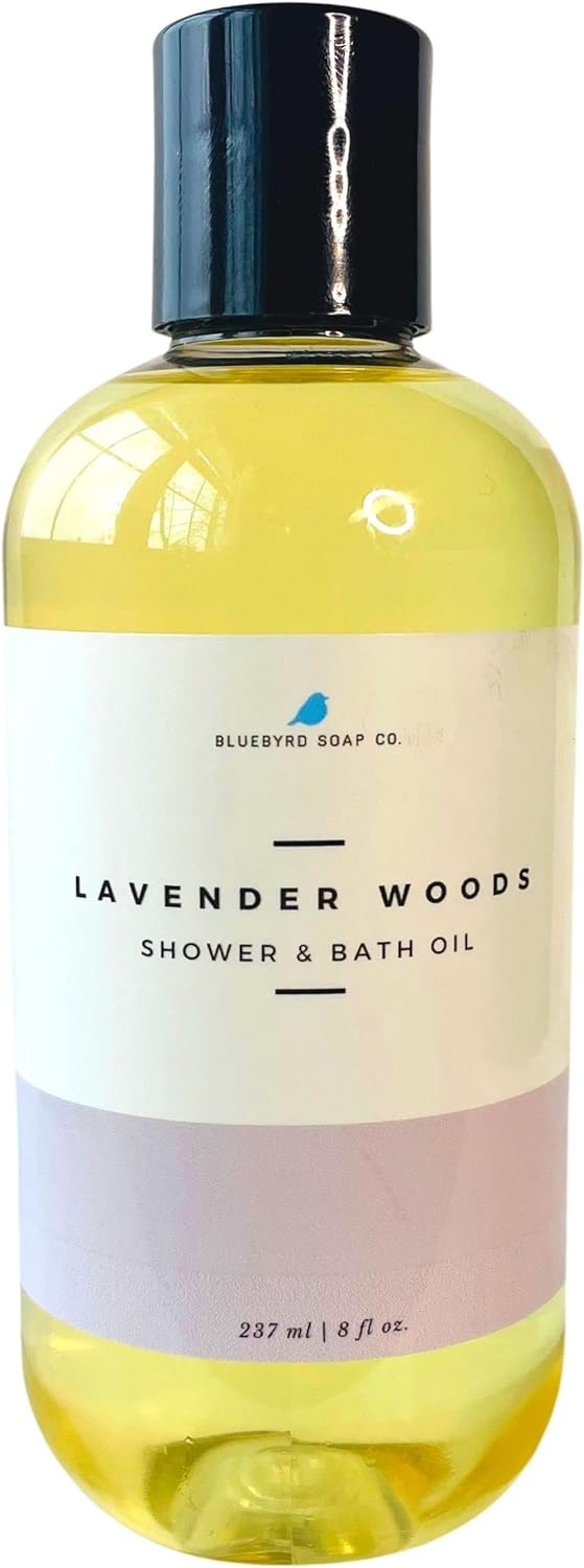 Bluebyrd Soap - White Tea Shower Oil & Bath Oil | Hydrating Plant Based Oils for Bath & Shower | Natural Body Oil Moisturizer | Revitalizing Clean Beauty Bath Oil (White Tea)