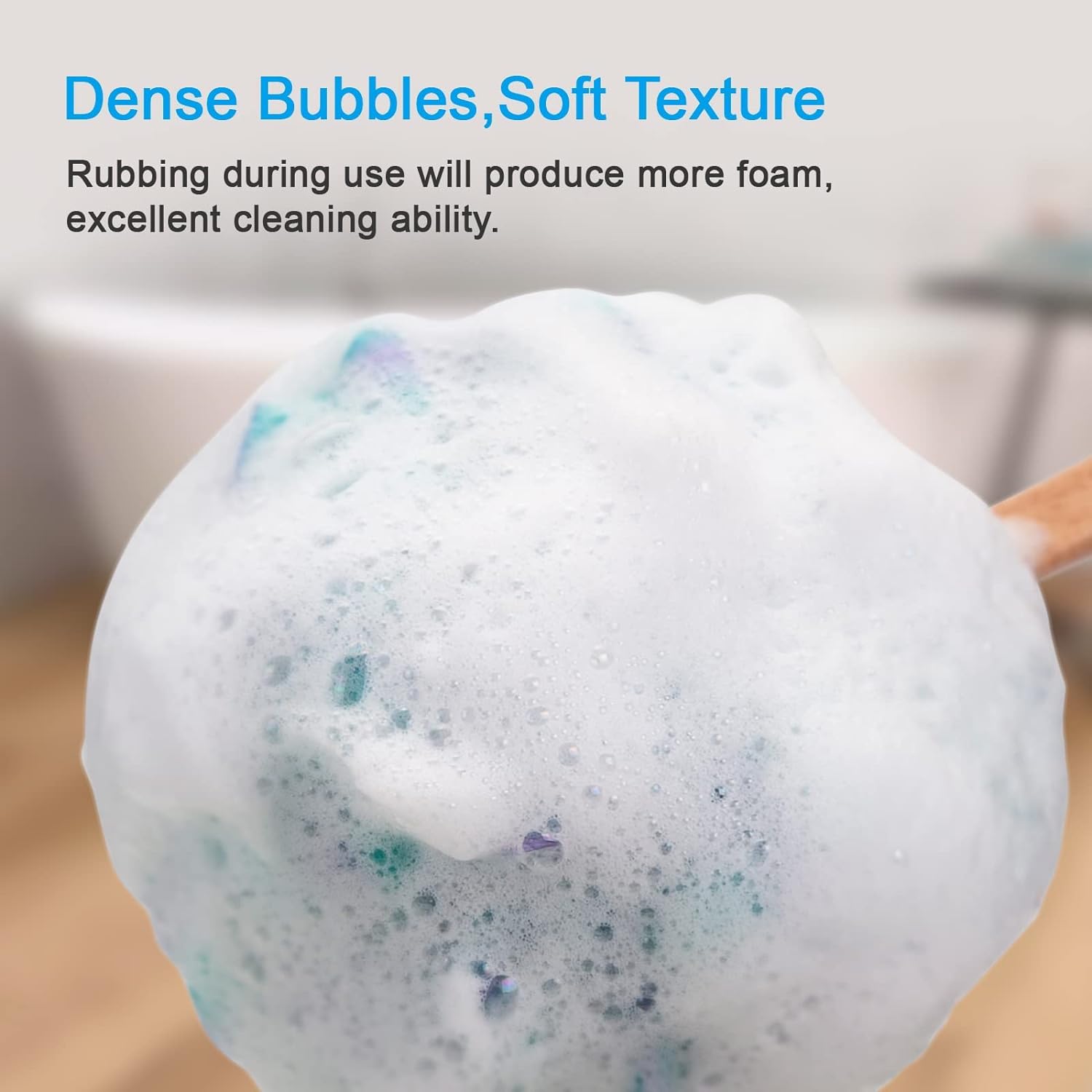 AmazerBath Shower Sponge Loofah Back Scrubber, PE Soft Mesh Loofah Body Scrubber with Long Wooden Handle, Bath Sponge for Men Women (Pink)