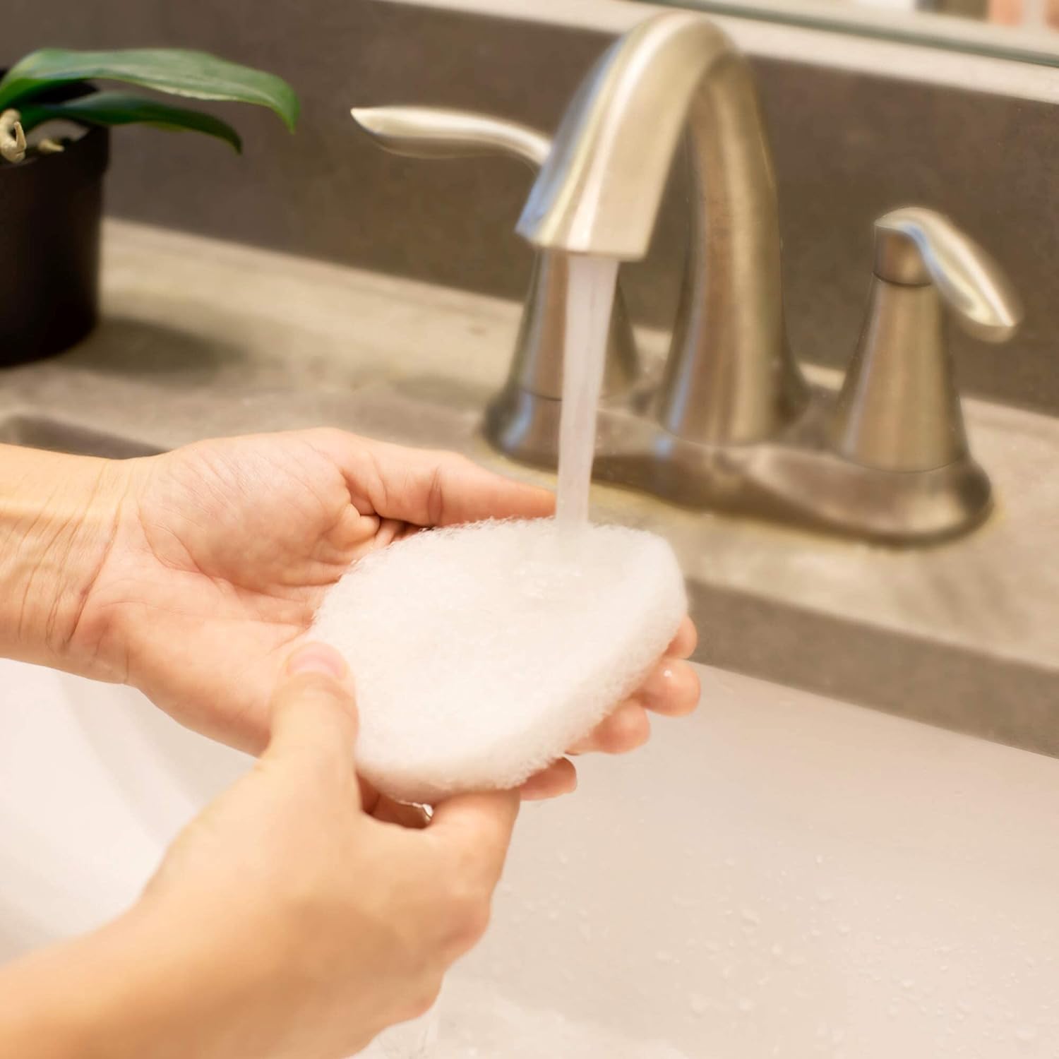 10 Pack Facial Sponge for Daily Cleansing and Gentle Exfoliating - Buff Exfoliating Facial Sponge Pads for Removing Dead Skin, Dirt, and Makeup - Christmas Gifts for Women - Made in The USA