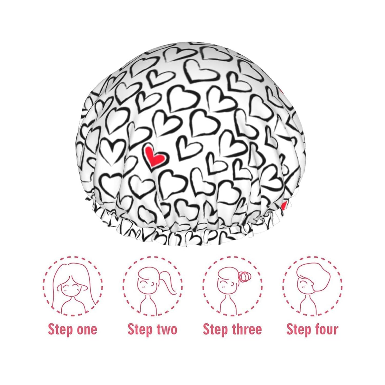 Rubber Ducks Shower Cap For Women Reusable Waterproof Double Layers Bath Cap Hair Protection Elastic Ladies Spa Salon Shower Hat