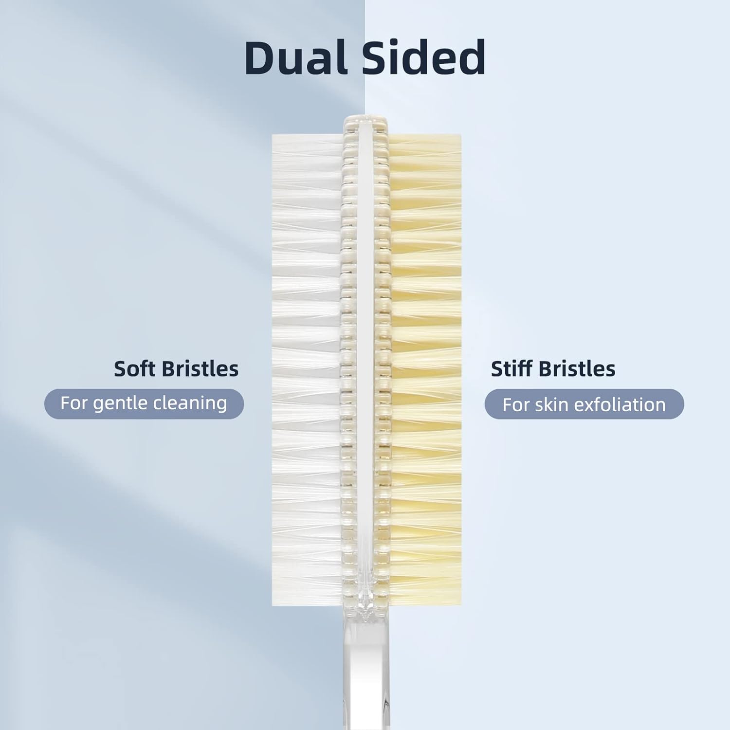 Fymblin Back Scrubber Long Handle for Shower,Back Brush Dual-Sided with Stiff and Soft Bristles,Body Exfoliator for Bath or Dry Brush