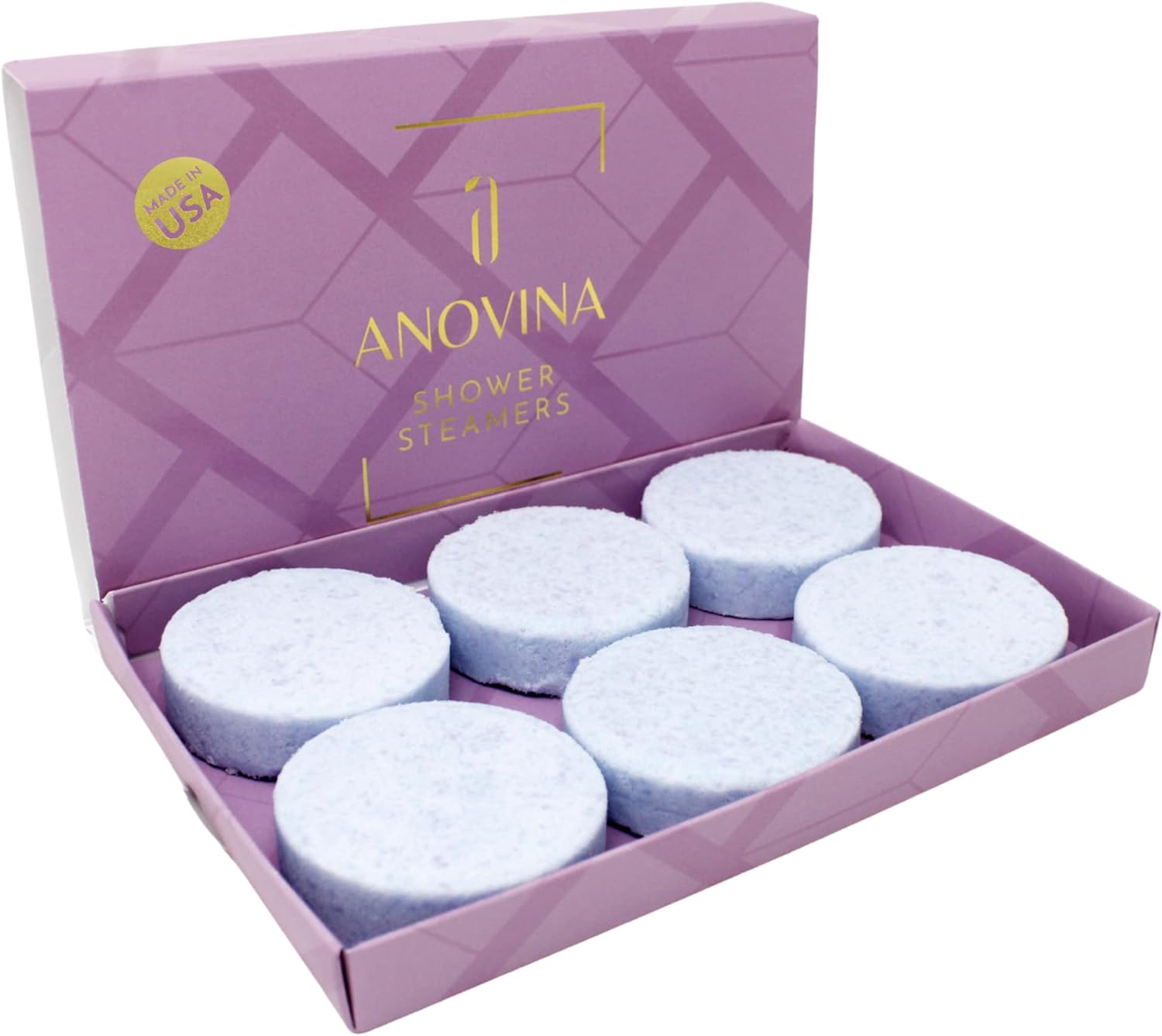 Anovina 6XL Eucalyptus Essential Oil Shower Steamers Gift Box. Proudly Made in USA. Shower Tablets Gifts for Men and Women. Shower Bomb Aromatherapy. Self Care Aromatherapy Gifts for All Occasions