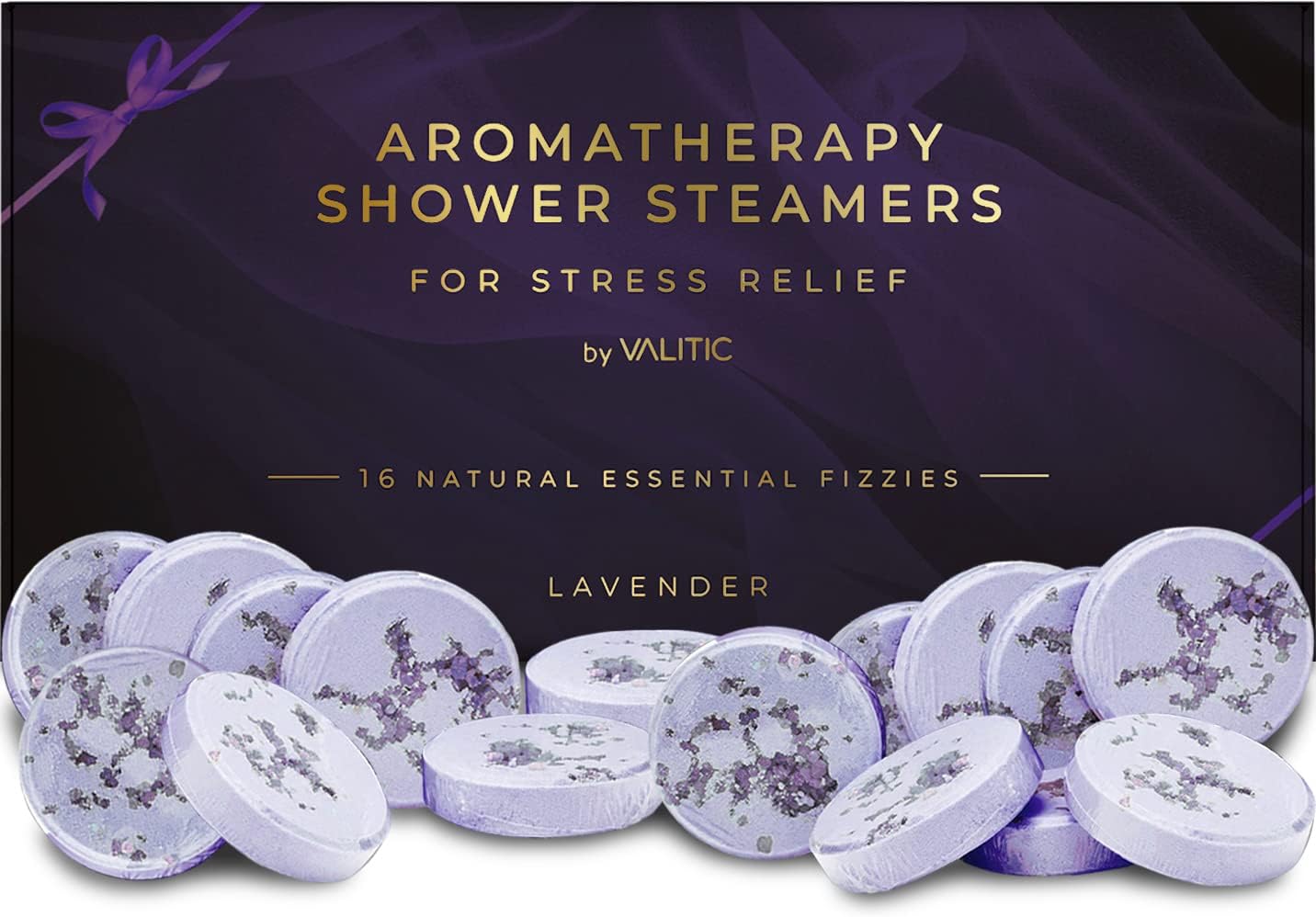 Valitic Aromatherapy Shower Steamers for Stress Relief and Relaxation - Gifts for Women Mom Birthday 8 Natural Essential Fizzies Shower Bombs - 4 Scents - Lavender, Eucalyptus, Citrus, and Peppermint