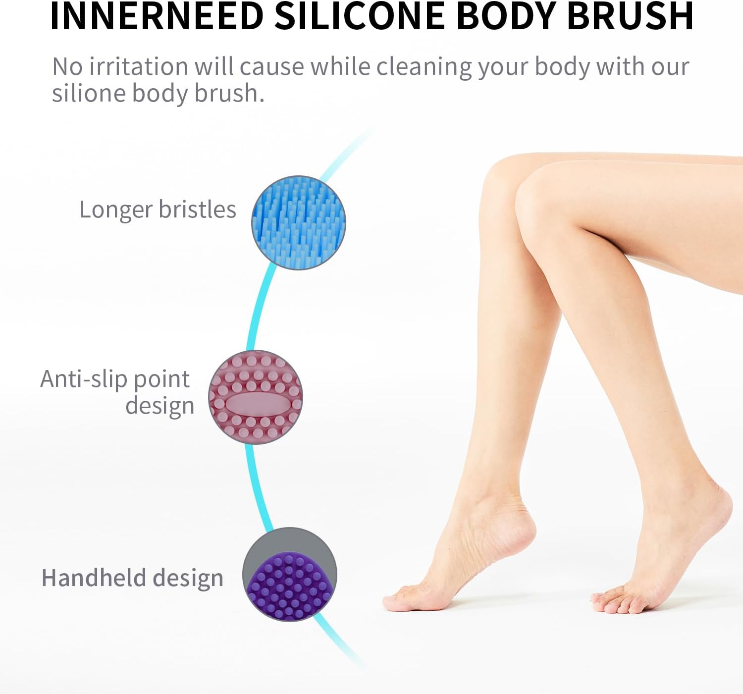 Silicone Body Scrubber, Silicone Loofah, Body Wash Scrubber, Body Scrub Brush, Body Scrubbers for Use in Shower, Silicone Loofah Body Scrubber, Exfoliating Body Scrubber Mens Women, Gifts for Mens