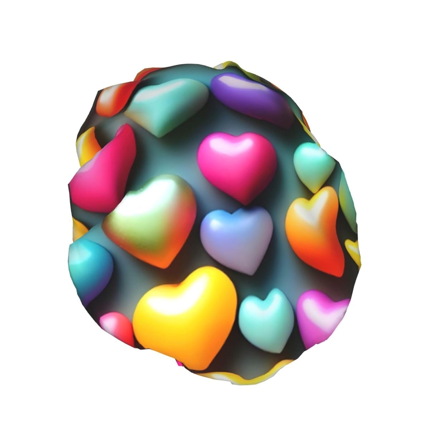 Ice Hockey print Print Reusable Shower Cap for Women,Double Waterproof Layers Bathing Hat,Quick Drying Bath Hair Cap