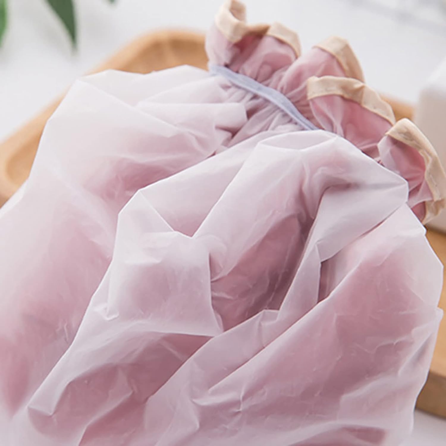 Qeuly 2 Pack Waterproof Shower Cap, Reusable Shower Cap for Women, Elastic Bathing Shower Hat Double Layers Bathing Hair Cap PEVA Lined Shower Hair Bath Cap (Pink)