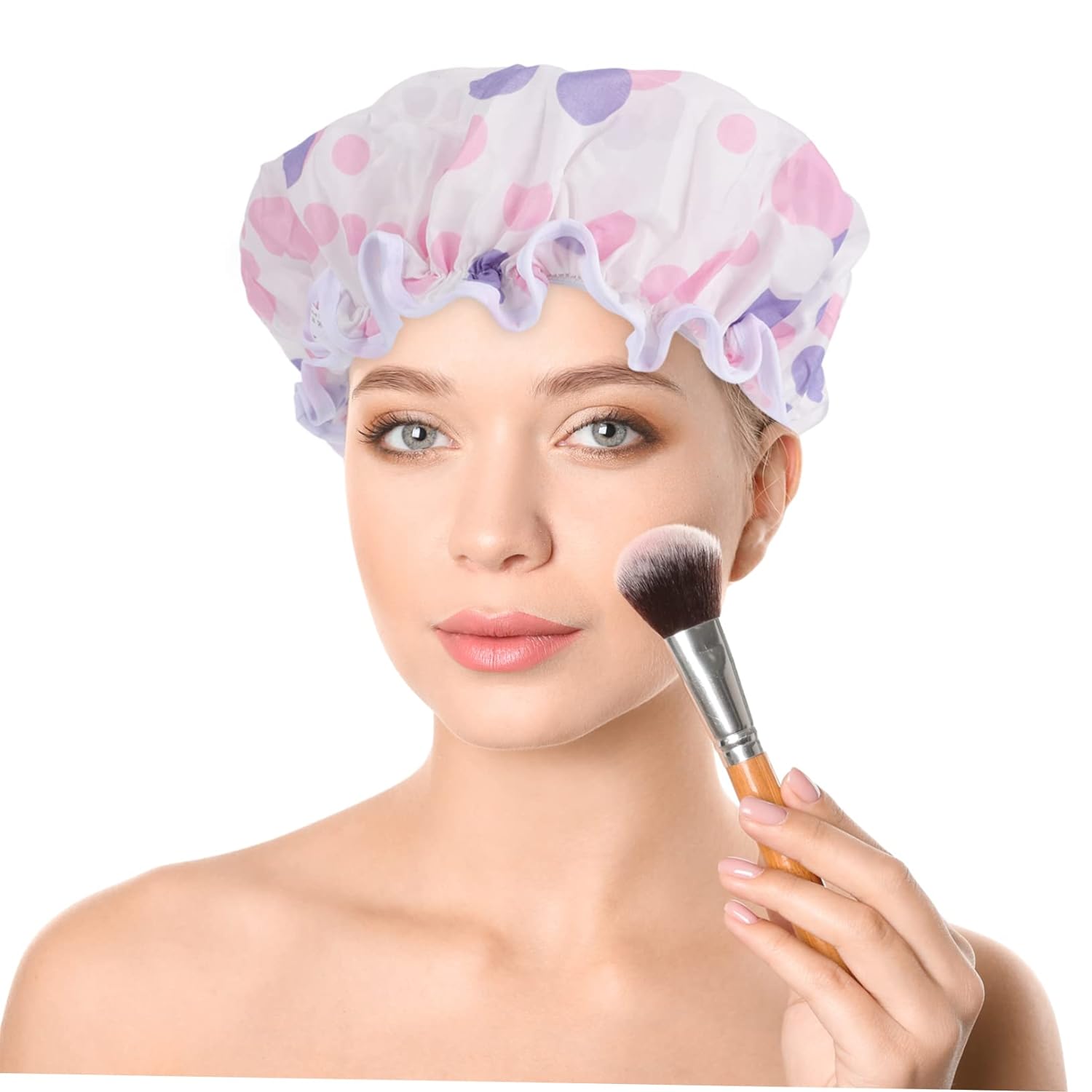 Angoily 2pcs Beauty Hat Women Spa Cap Modern Shower Cap Hair Salon Cap Elastic Bath Caps Chemo Cap Bath Accessories Hair Cap for Shower Spa Hair Caps Girl Hats Satin Hair Mask Miss Muslim