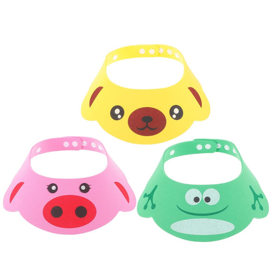 Toddmomy 3pcs Children's Shampoo Cap Infant Bathtub Baby Bathing Hat Baby Shower Shield Hair Washing Cap Bath Cap Kids Visor Baby Hair Washing Shield Toddler Eva Bath Products Protection