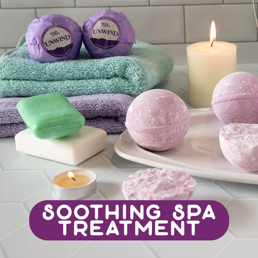 Purple Canyon Eucalyptus Bath Bombs for Women | Energizing Mint and Eucalyptus Bath Bomb with Natural Essential Oils | Gift Set of 6