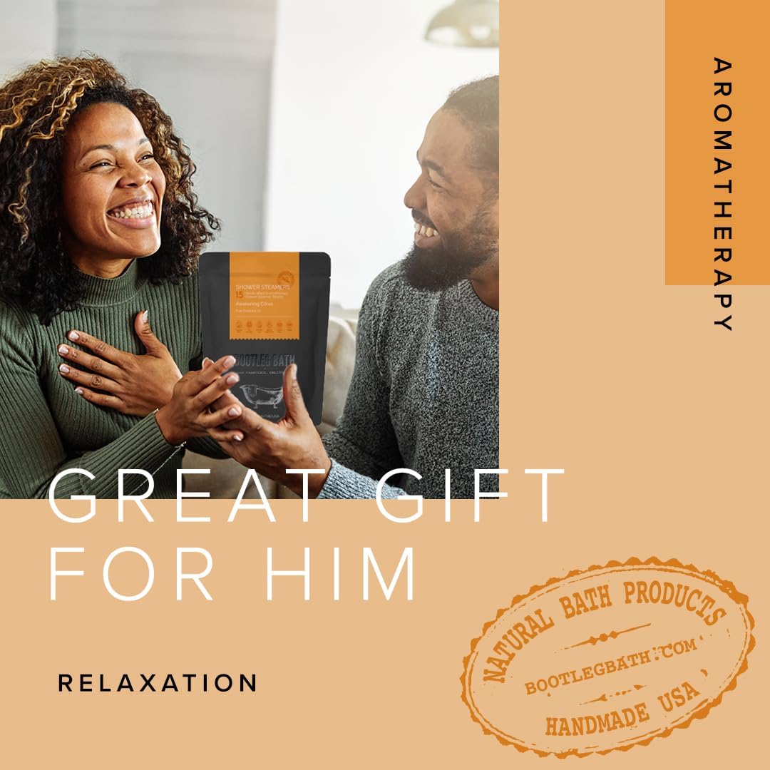 BOOTLEG BATH Shower Steamers Aromatherapy 15 Pack, 100% Pure Essential Oil, Eucalyptus, All Natural, for Men and Women, Made in USA