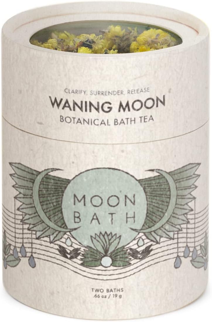 Moon Bath Botanical Bath Tea | New Moon Herbal Ayurvedic Bath Tea Soak w/Lavender, Jasmine & Chamomile for 2 Baths & Organic Body Care for Lunar Alignment | Made in USA
