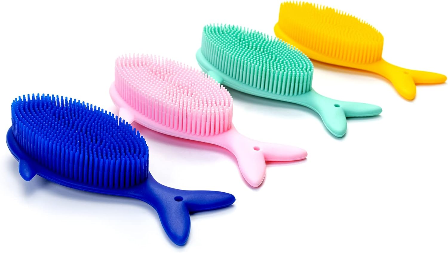 Premium Sensory Brush for Kids or Autism,Soft Silicone Body Scrubber,2 in 1 Sensory Room Occupational Therapy Sensory Brushes,Silicone Loofah,Pets Shower Brush Bath Brush Shampoo Brush(Whale-Teal)